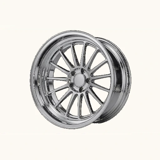 Chrome deep dish multi-spoke wheel